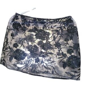 Sequin Embroidered Mini Skirt